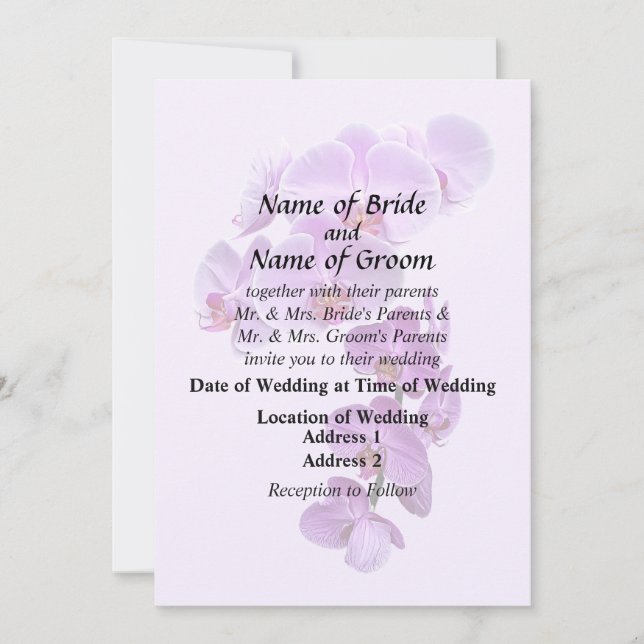 Phalaenopsis Orchids Large and Small Invitation (Front)