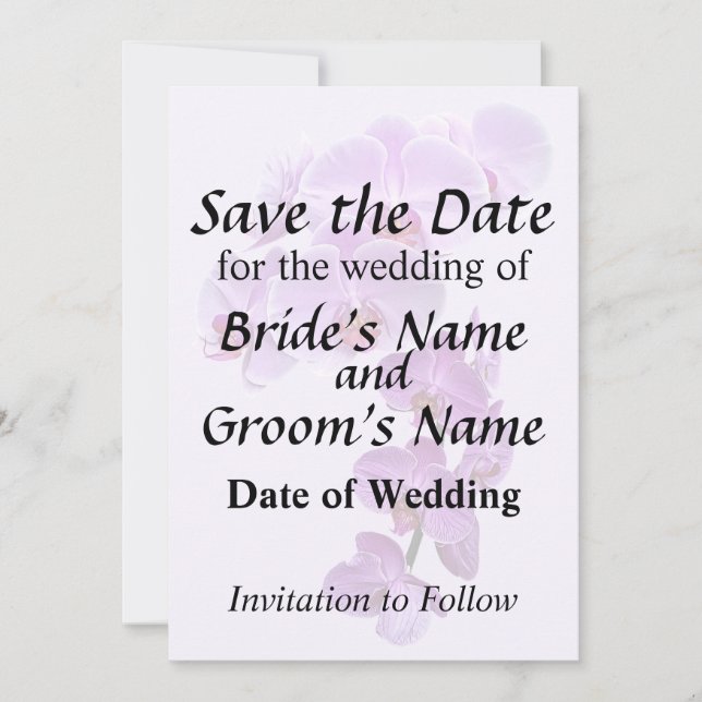 Phalaenopsis Orchids Large and Small Save The Date (Front)