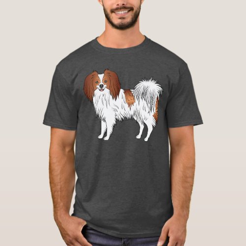 Phalne Dog In Red And White Coat Color Dog Lover T_Shirt
