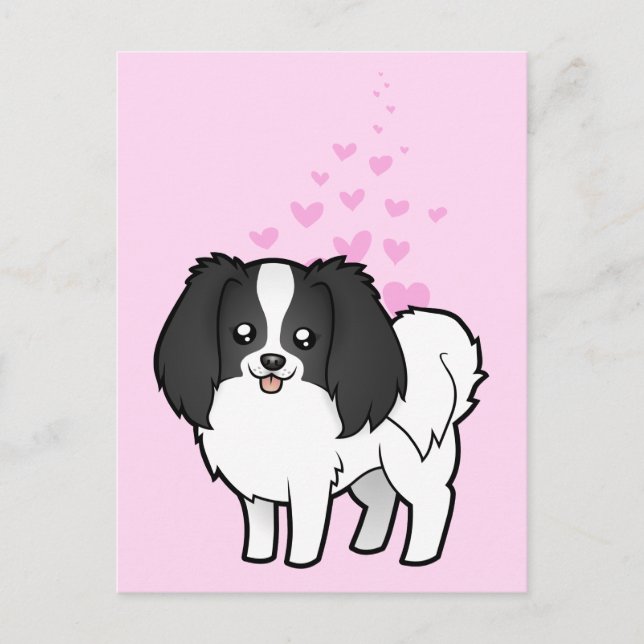 Phalene / Japanese Chin Love Postcard (Front)