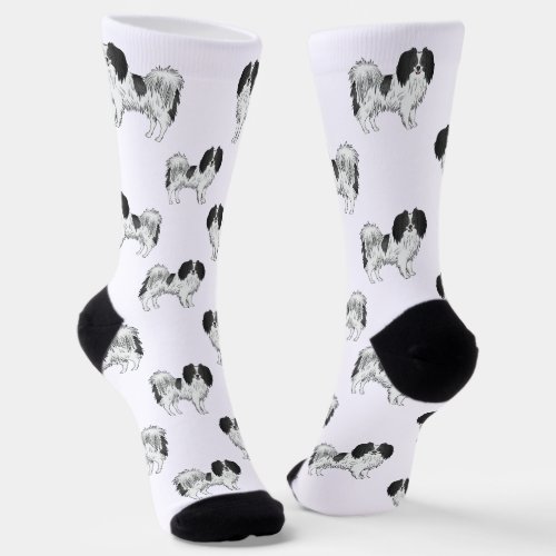 Phalne Pattern In Black And White Color Dog Lover Socks
