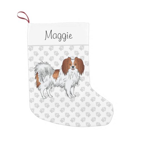 Phalne Red And White With Paws And Dogs Name Small Christmas Stocking