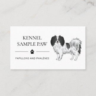 Phalène With Black Details Dog Kennel And Breeder Business Card