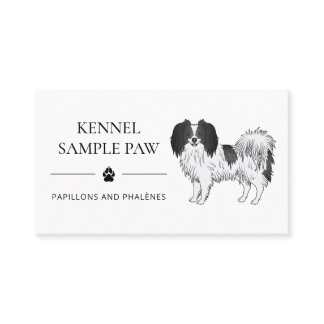 Phalène With Black Details Dog Kennel And Breeder Business Card