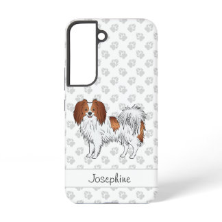 Phalène With Red Details And Custom Name On Paws Samsung Galaxy S22 Case