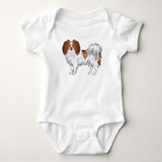 Phalène With Red Details Happy Toy Breed Dog Baby Bodysuit