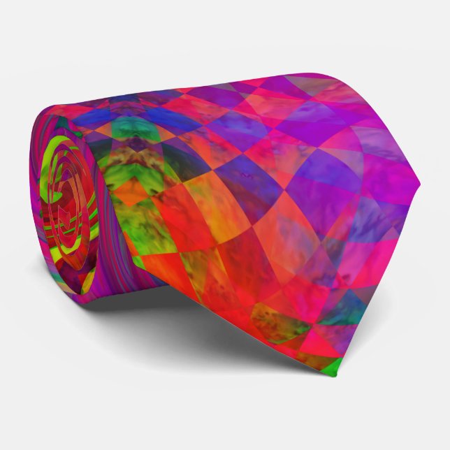 [Phantasmagoria] Warped Swirling Colors Neck Tie (Rolled)