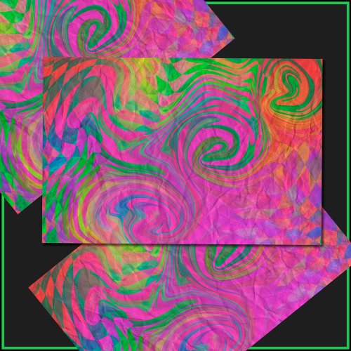 Phantasmagoria Warped Swirling Colors Tissue Paper