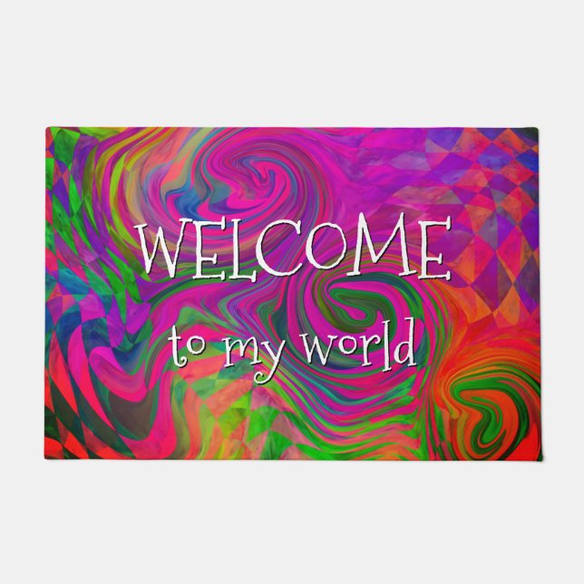 [Phantasmagoria] Warped Swirling Colors Welcome Doormat (Front)