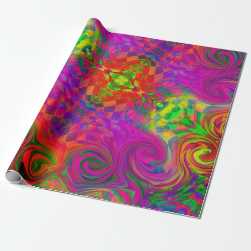 Phantasmagoria Warped Swirling Colors Wrapping Paper