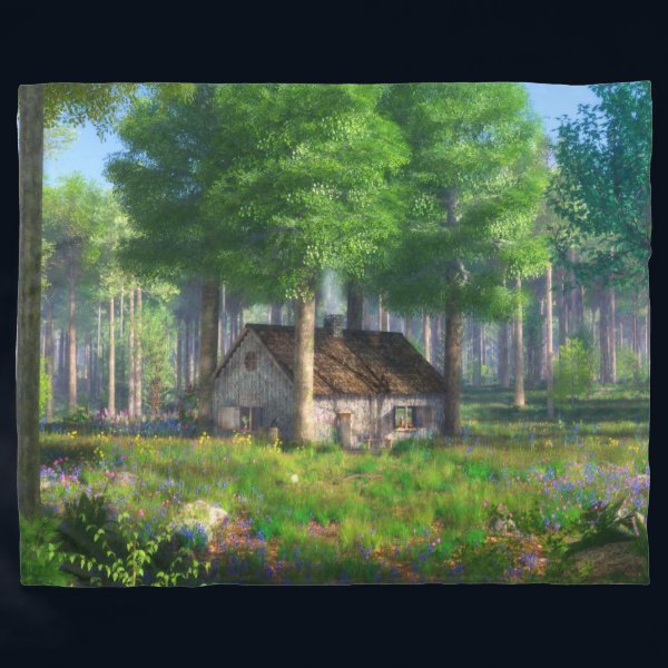 Phantastes: The Forest Cottage Throw Blanket