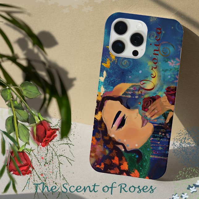 Phantasy Whimsical Vintage Inspired Art Add Name iPhone Case (The Scent of Roses iPhone Case)