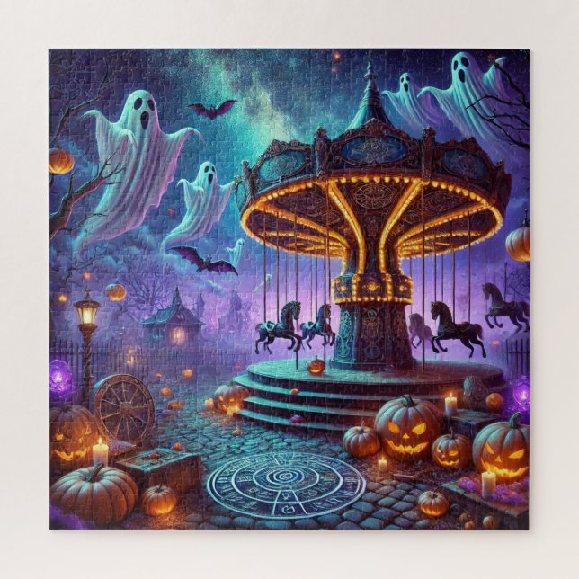 Phantom Carousel Halloween Jigsaw Puzzle (Vertical)
