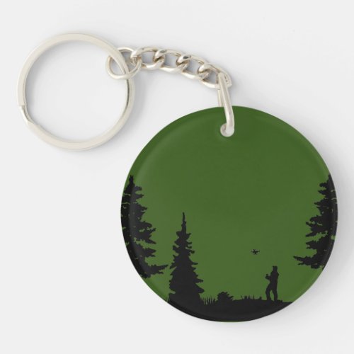 Phantom Drone in the Forest Keychain