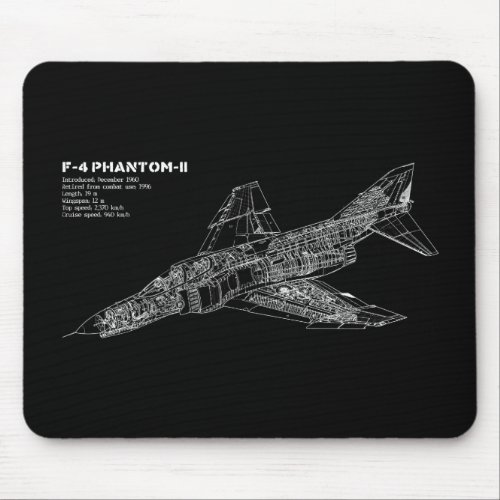 Phantom Fighter Jet Supersonic Aircraft Pilot Mouse Pad