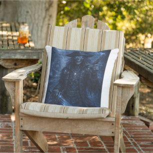 Phantom Pirate Skull – Dark Fantasy Reaper Outdoor Pillow