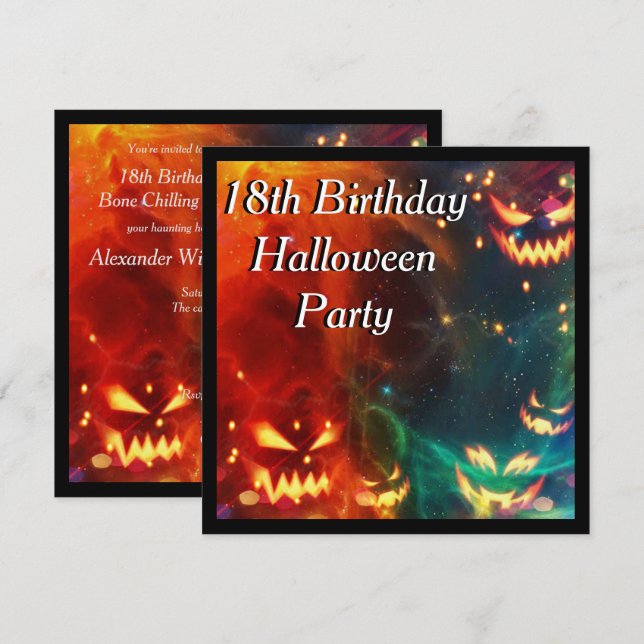 Phantom Pumpkins 18th Birthday Party Invitation (Front/Back)