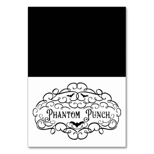 Phantom Punch Vintage Halloween Drinks Food Tent Table Number