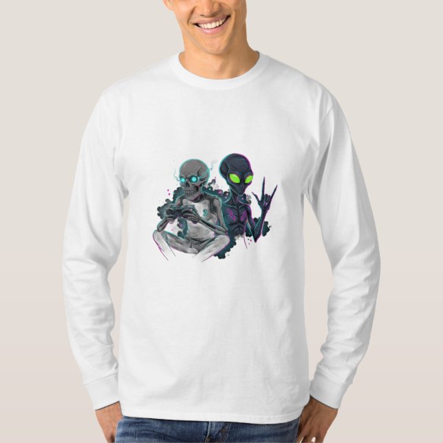 PHANTOM Tee – DarkGG Skull & Alien Shirt (Front)