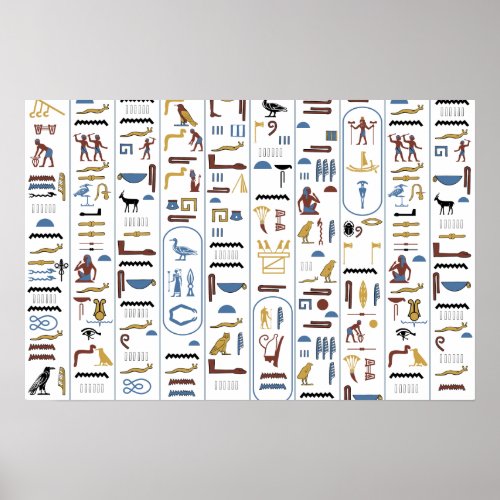 Pharaoh Ancient Egypt Pyramid Hieroglyphs Poster