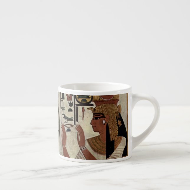 Pharaoh Ancient Egypt Tomb mural graffiti Artwork Espresso Cup (Right)