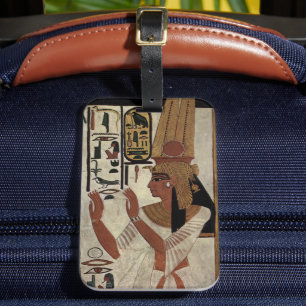 Pharaoh Ancient Egypt Tomb mural graffiti Artwork Luggage Tag