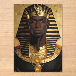 Pharaoh Energy — Ancient African King Modern Art Acrylic Invitations