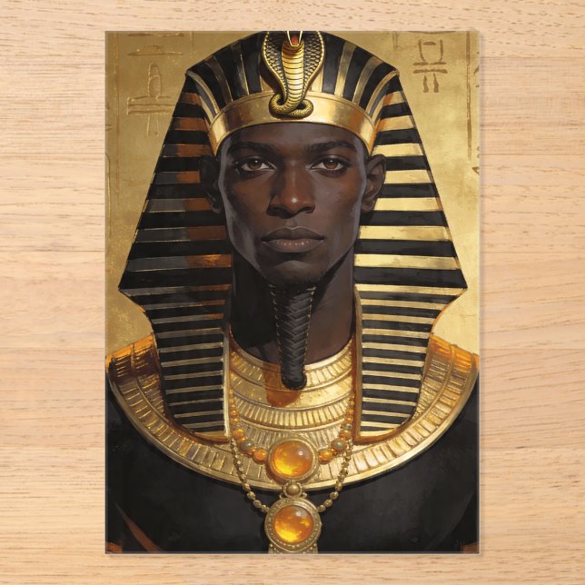 Pharaoh Energy — Ancient African King Modern Art  Acrylic Invitations (Front)