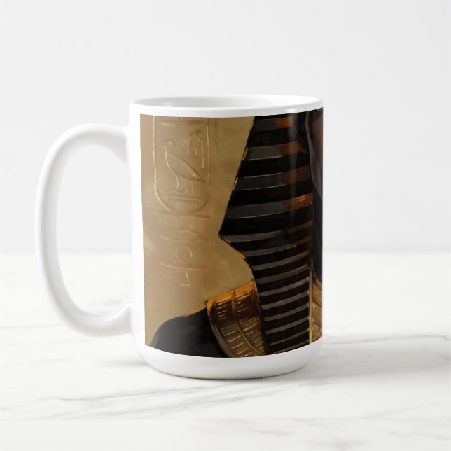Pharaoh Energy — Ancient African King Modern Art Coffee Mug (Left)