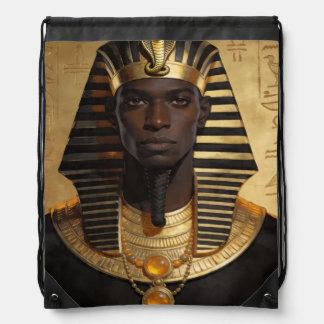 Pharaoh Energy — Ancient African King Modern Art Drawstring Bag