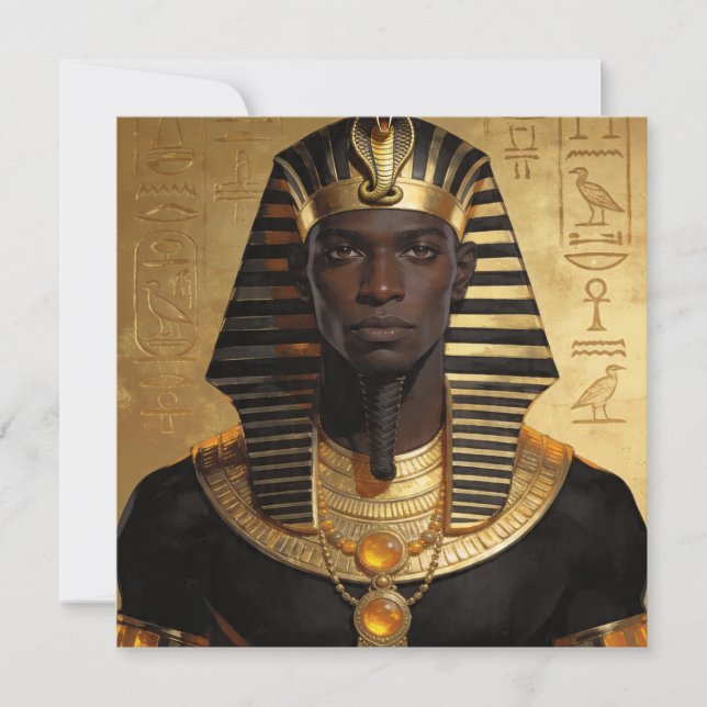 Pharaoh Energy — Ancient African King Modern Art  Invitation (Front)