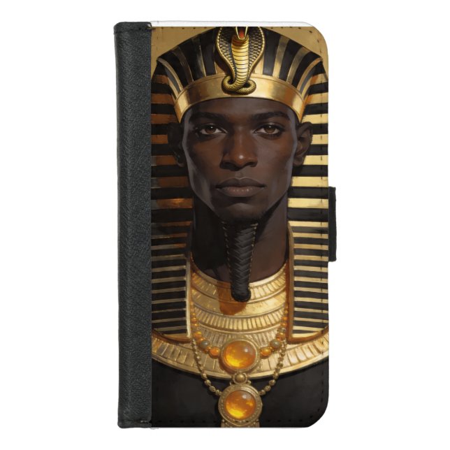 Pharaoh Energy Ancient African King Modern Art  iPhone Wallet Case (Front)