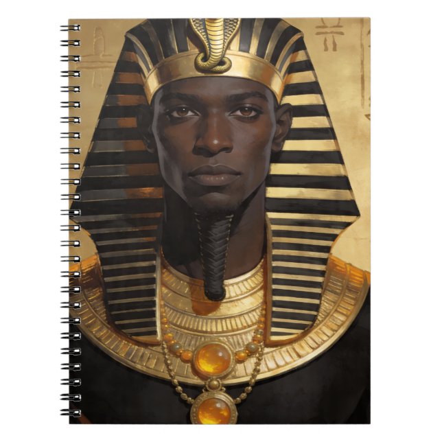 Pharaoh Energy — Ancient African King Modern Art Notebook (Front)