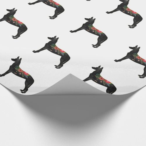 Pharaoh Hound Dog Breed Bohemian Floral Saddle Wrapping Paper