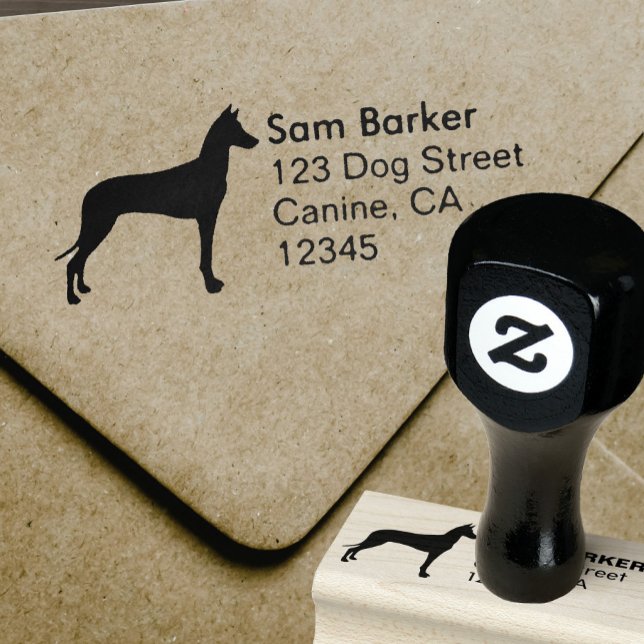 Pharaoh Hound Dog Breed Silhouette Return Address Rubber Stamp (Creator Uploaded)
