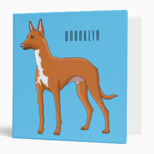 Pharaoh hound dog cartoon illustration 3 ring binder