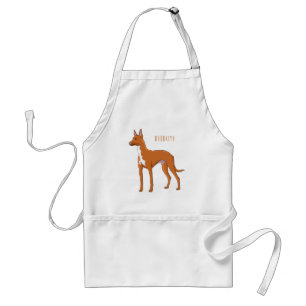 Pharaoh hound dog cartoon illustration adult apron