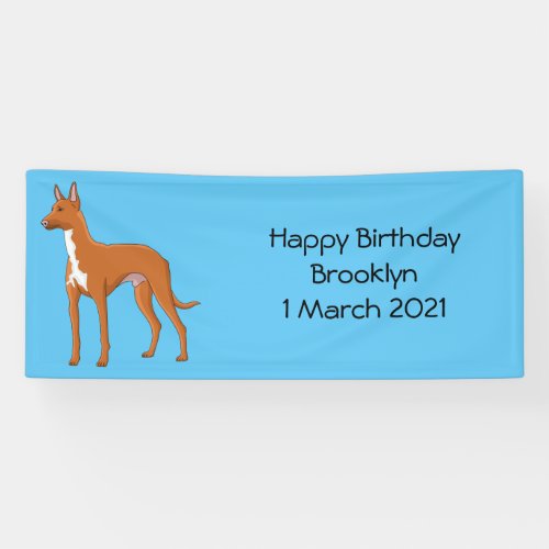 Pharaoh hound dog cartoon illustration banner