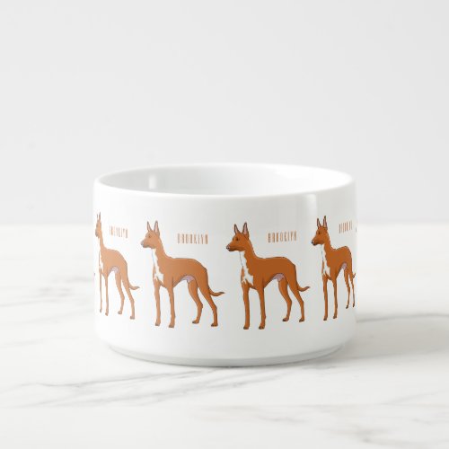 Pharaoh hound dog cartoon illustration bowl