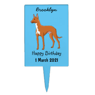 Pharaoh hound dog cartoon illustration cake topper