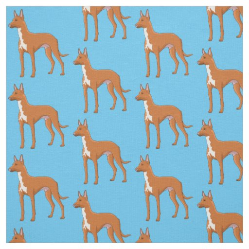 Pharaoh hound dog cartoon illustration fabric