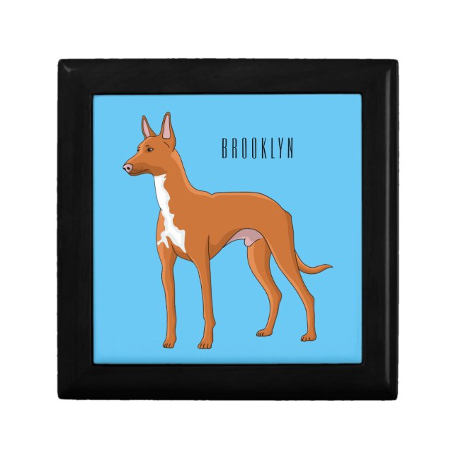 Pharaoh hound dog cartoon illustration gift box (Front)