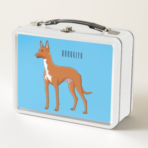 Pharaoh hound dog cartoon illustration metal lunch box