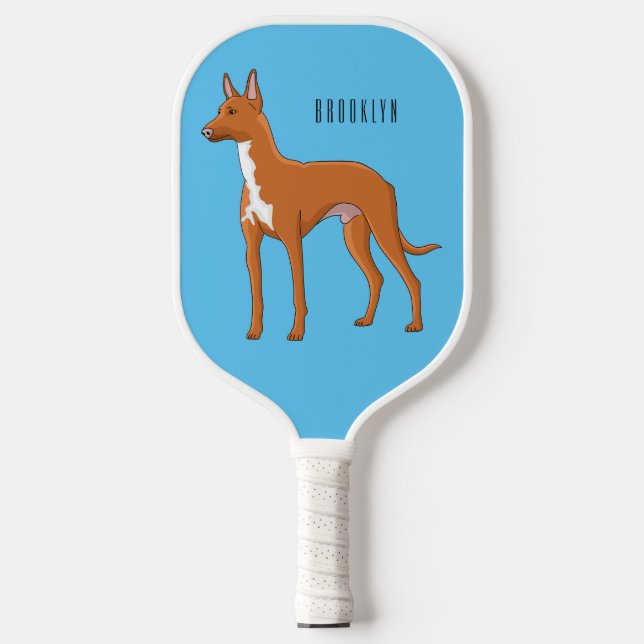 Pharaoh hound dog cartoon illustration pickleball paddle (Front)
