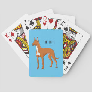 Pharaoh hound dog cartoon illustration poker cards