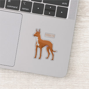 Pharaoh hound dog cartoon illustration sticker