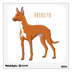 Pharaoh hound dog cartoon illustration wall decal