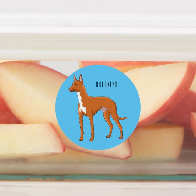 Pharaoh hound dog cartoon labels (Affixed)