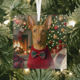 Pharaoh hound glass ornament