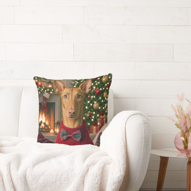 Pharaoh Hound Holiday  Throw Pillow (Couch)